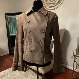 Express double breasted distressed leather jacket. Size 10.